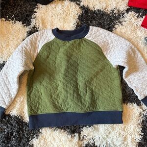 Janie and Jack Green and Gray Quilted Sweatshirt